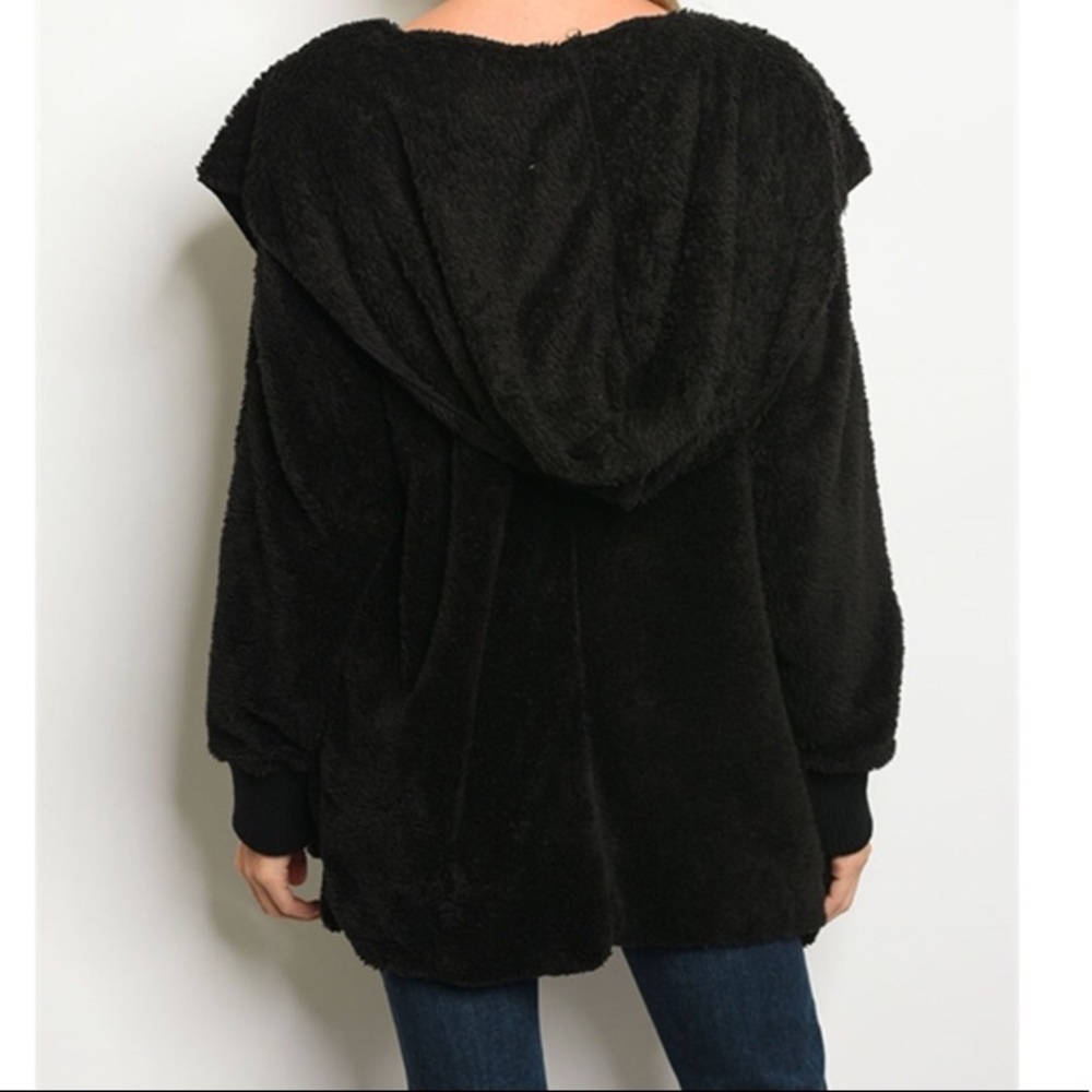 ⚡️✨NWT Trendy Black sherpa teddy bear coat jacket - Picture 4 of 8